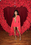 Red Draped Mini Dress