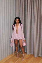 Blush Draped Mini Dress