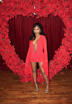 Red Draped Mini Dress